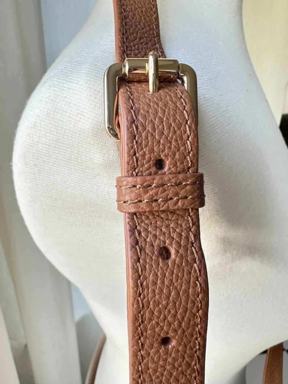 Trent Nathan Violetta Genuine Leather Tan Crossbody Saddle Bag